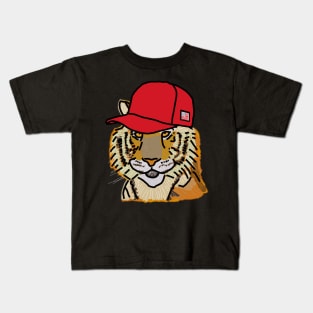 Tiger Wearing a Politics Red Hat Kids T-Shirt